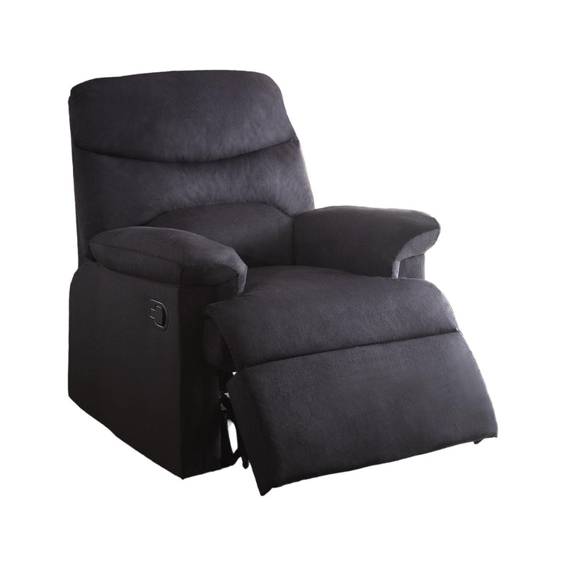 Microfiber Manual Recliner - Black