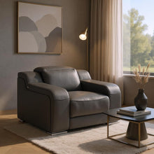 Load image into Gallery viewer, Italian Leather Wall Hugger Recliner With USB - Dark Gray
