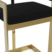 Load image into Gallery viewer, Velvet And Stainless Steel Low Back Bar Height Bar Chair - Black And Gold
