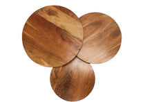Load image into Gallery viewer, Solid Wood Round Distressed Coffee Table - Black And Natural Brown
