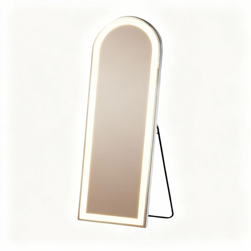 71" Arch Lighted Freestanding And Wall Mount Frameless Full Length Mirror - Clear