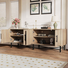 Load image into Gallery viewer, 4 Door TV Cabinet, 2 Storage Spaces, Adjustable Shelves
