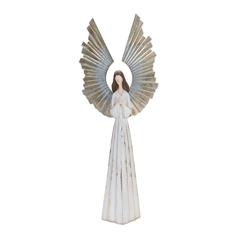 Poly Angel Christmas Tabletop Sculpture (633810) - White / Gold
