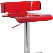 Load image into Gallery viewer, Metal Low Back Counter Height Bar Chair - Red / Silver
