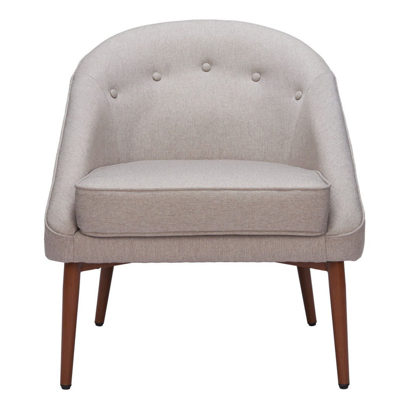 Fabric Tufted Barrel Chair - Gray And Brown