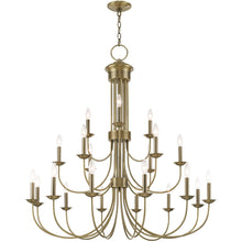 Load image into Gallery viewer, 44'' Multi Light Dimmable Chandelier With Shades - Antiqued Brass
