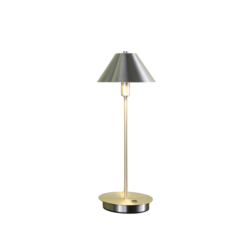 Metal Bedside Table Lamp With Silver Cone Shade - Silver