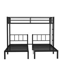 Load image into Gallery viewer, Twin over Twin &amp; Twin Bunk Beds for 3, Twin XL over Twin &amp; Twin Bunk Bed Metal Triple Bunk Bed, Black(Pre-sale date: February 8th.)
