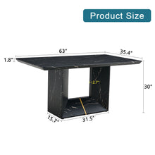 Load image into Gallery viewer, Modern Dining Table With Marbled Design For Luxurious Elegance - Black
