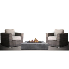 Load image into Gallery viewer, 3 Piece Patio Rattan Furniture Set With Cushions Fire Pit - Brown
