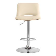 Load image into Gallery viewer, 42" Faux Leather Swivel Low Back Adjustable Height Bar Chair - Cream / Silver
