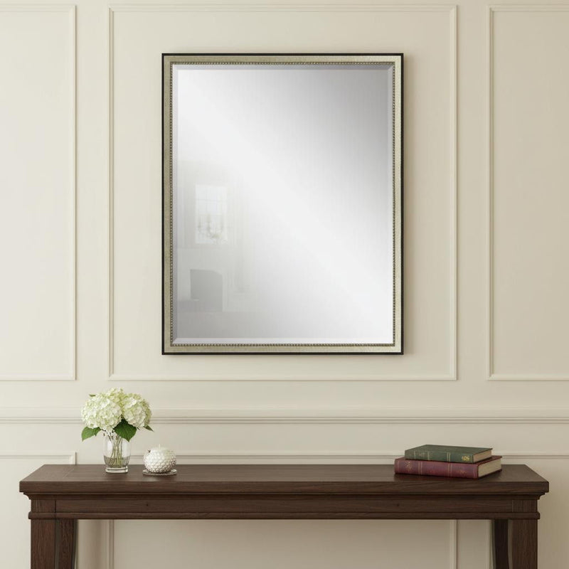 30" Solid Wood Framed Accent Mirror - Silver