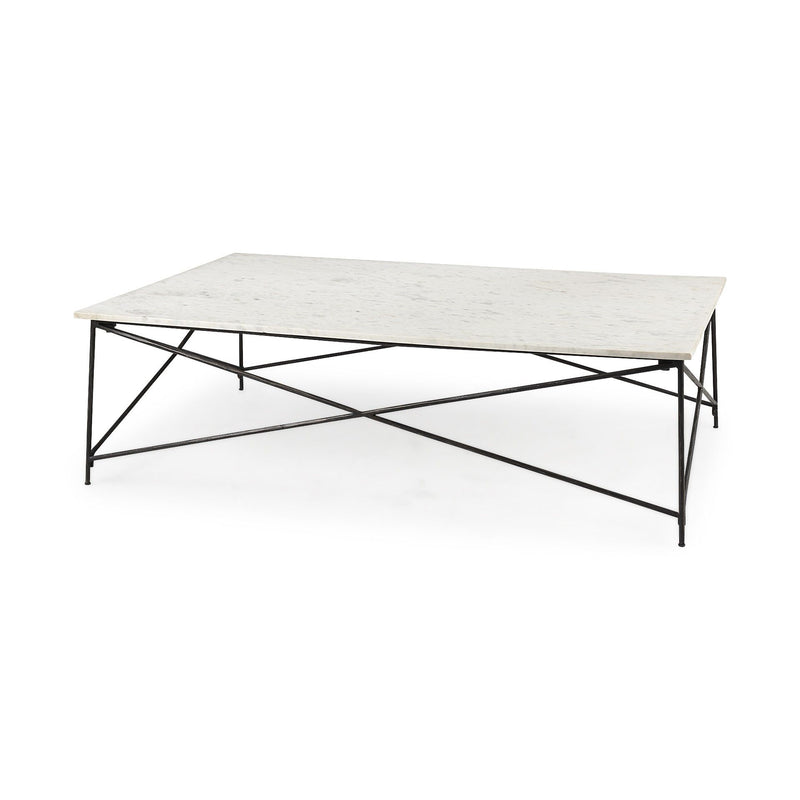 35" Metal Coffee Table - White