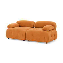 Load image into Gallery viewer, Modular Sectional Sofa, Button Tufted Designed and DIY Combination,L Shaped Couch with Reversible Ottoman, Orange Velvet
