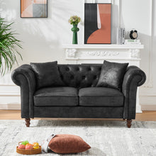 Load image into Gallery viewer, Chesterfield Loveseat, High Tech Fabric Roll Armrest
