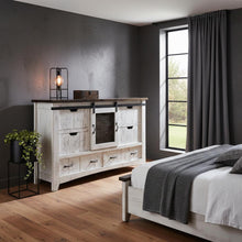 Load image into Gallery viewer, Solid Wood Six Drawer Triple Dresser - Antiqued White
