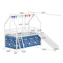 Load image into Gallery viewer, Jack - House Loft Bed With Slide And Curtain Set
