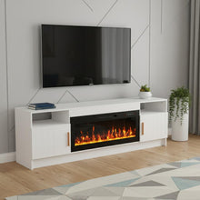 Load image into Gallery viewer, Wood Fireplace Entertainment Center With Fireplace (723800) - White
