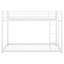 Load image into Gallery viewer, Twin over Twin Metal Bunk Bed, Low Bunk Bed with Ladder,White(OLD SKU:MF197033AAK)
