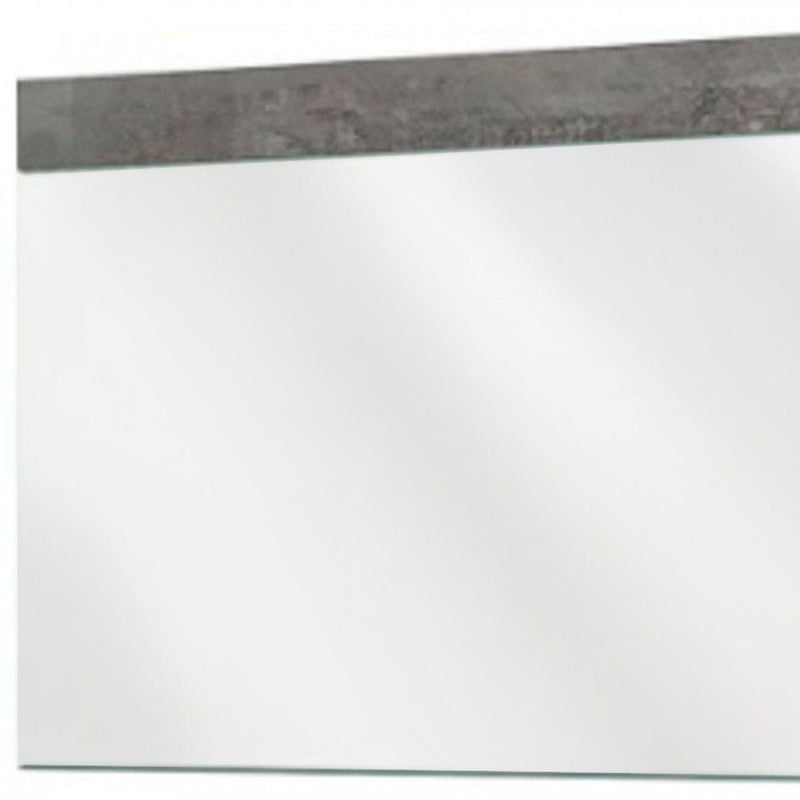Wood Framed Dresser Mirror - Gray