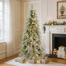Load image into Gallery viewer, Snow Flocked Christmas Tree With LED Lights
