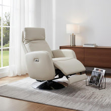 Load image into Gallery viewer, Tufted Genuine Leather Power Swivel Recliner (730557) - Sand
