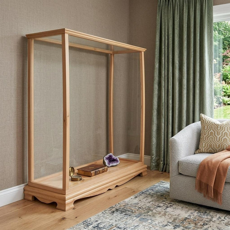 Wood Square Display Cabinet - Brown