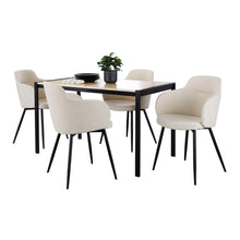 Load image into Gallery viewer, Fuji Boyne - 5 Piece Contemporary Dining Set - Black / Natural / Cream
