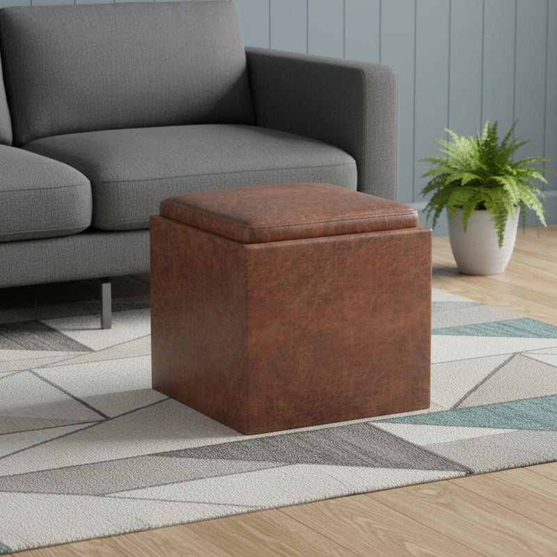 17" Storage Ottoman - Brown
