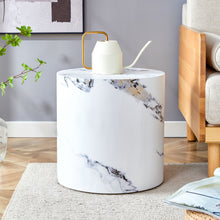 Load image into Gallery viewer, Elegant Cylindrical Table With Patterned Design For Versatile Use - White
