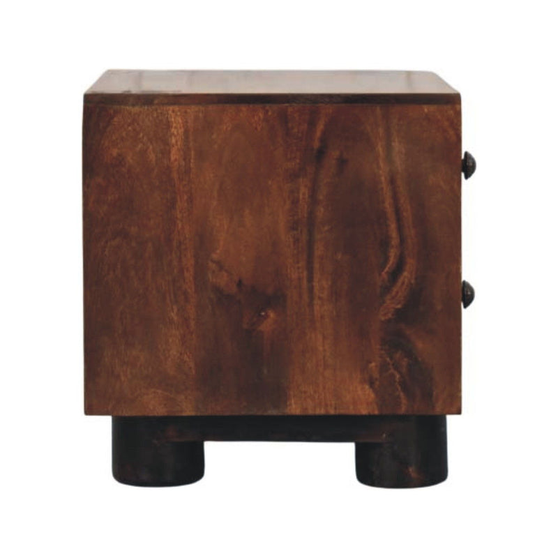 Solid Wood Two Drawer Nightstand (731528) - Walnut
