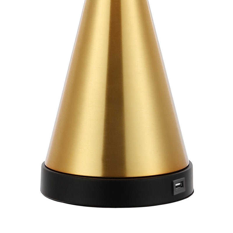 Novelty Table Lamps With Empire Shades (Set of 2) - Brass