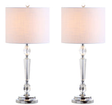 Load image into Gallery viewer, 27" Bedside Lamps With Drum Shades (Set of 2) - Clear / Silver / White
