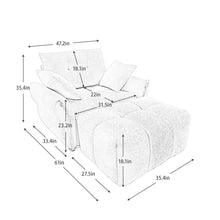 Load image into Gallery viewer, Ergonomic Single Seater Sofa With Ottoman, High Resilience Support Cushions
