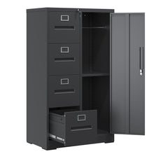 Load image into Gallery viewer, Metal Storage Vertical Filing Cabinet With Lock, 4 Drawers, 1 Door, Steel Construction, School / Office Use
