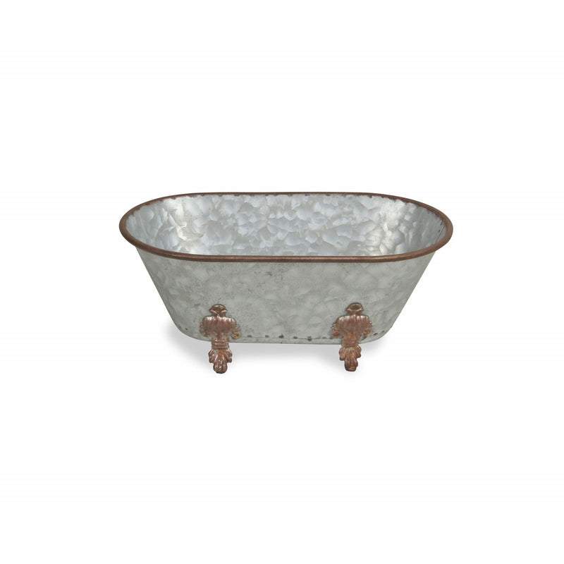 Hand Painted Decorative Tub Tabletop Sculpture (399640) - Gray