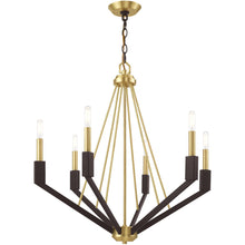 Load image into Gallery viewer, 27" Six Light Dimmable Chandelier With Shades - Bronze
