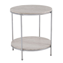 Load image into Gallery viewer, Manufactured Wood Iron Rectangular End Table With Shelf - Chrome
