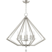 Load image into Gallery viewer, 28" Eight Light Dimmable Chandelier With Shades - Nickel
