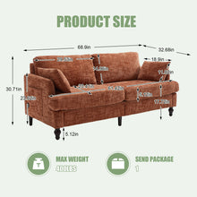 Load image into Gallery viewer, Chenille 2 Seater Sofa With LED Light, USB Charging Port, And Storage Bag
