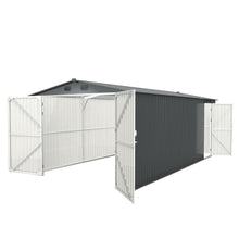 Load image into Gallery viewer, Industrial - 20' x 10' Heavy Duty Metal Garage Shed - Dark Gray
