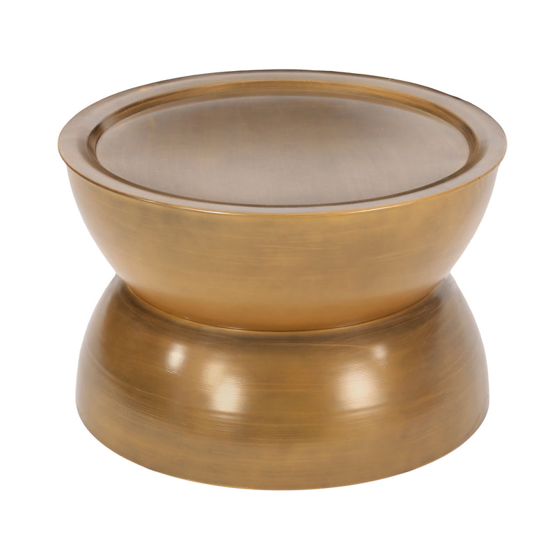 Iron Round Pedestal Coffee Table - Gold
