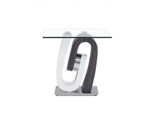 Load image into Gallery viewer, Glass Square End Table - White, Gray And Clear

