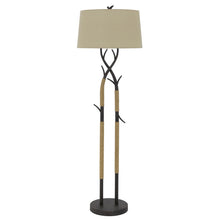 Load image into Gallery viewer, Traditional Shaped Floor Lamp With Tan Rectangular Shade - Black
