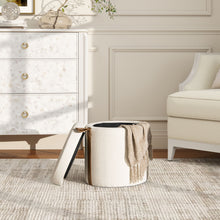 Load image into Gallery viewer, Brandy - Round Upholstered Storage Ottoman With Accent
