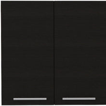 Load image into Gallery viewer, 47" Wood Wall Mounted Accent Cabinet With Four Doors - Black
