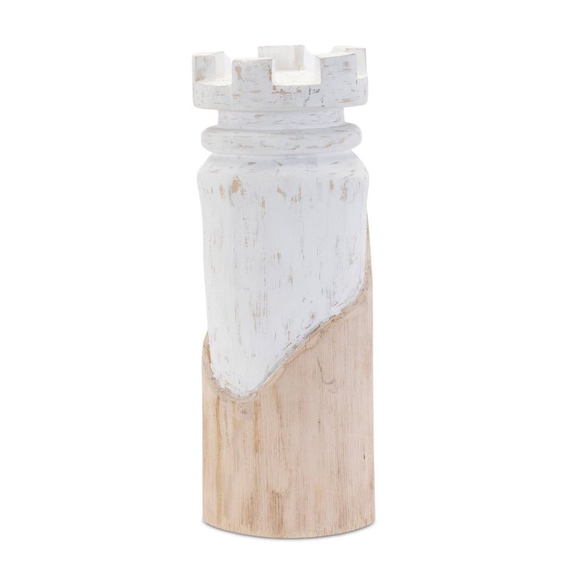 Wood Figurine (Set of 2) - White And Brown