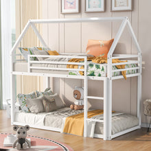 Load image into Gallery viewer, Twin over Twin House Bunk Bed with Built-in Ladder,White
