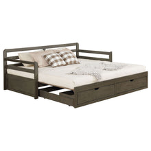 Load image into Gallery viewer, Twin Long 2 Drawer Daybed With Extendable Trundle, Storage Drawers, Fits Standard Mattress - Gray
