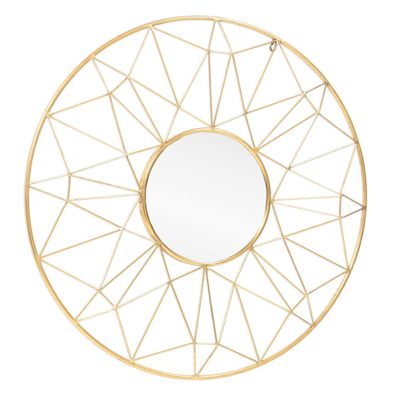32" Metal Round Accent Mirror - Gold